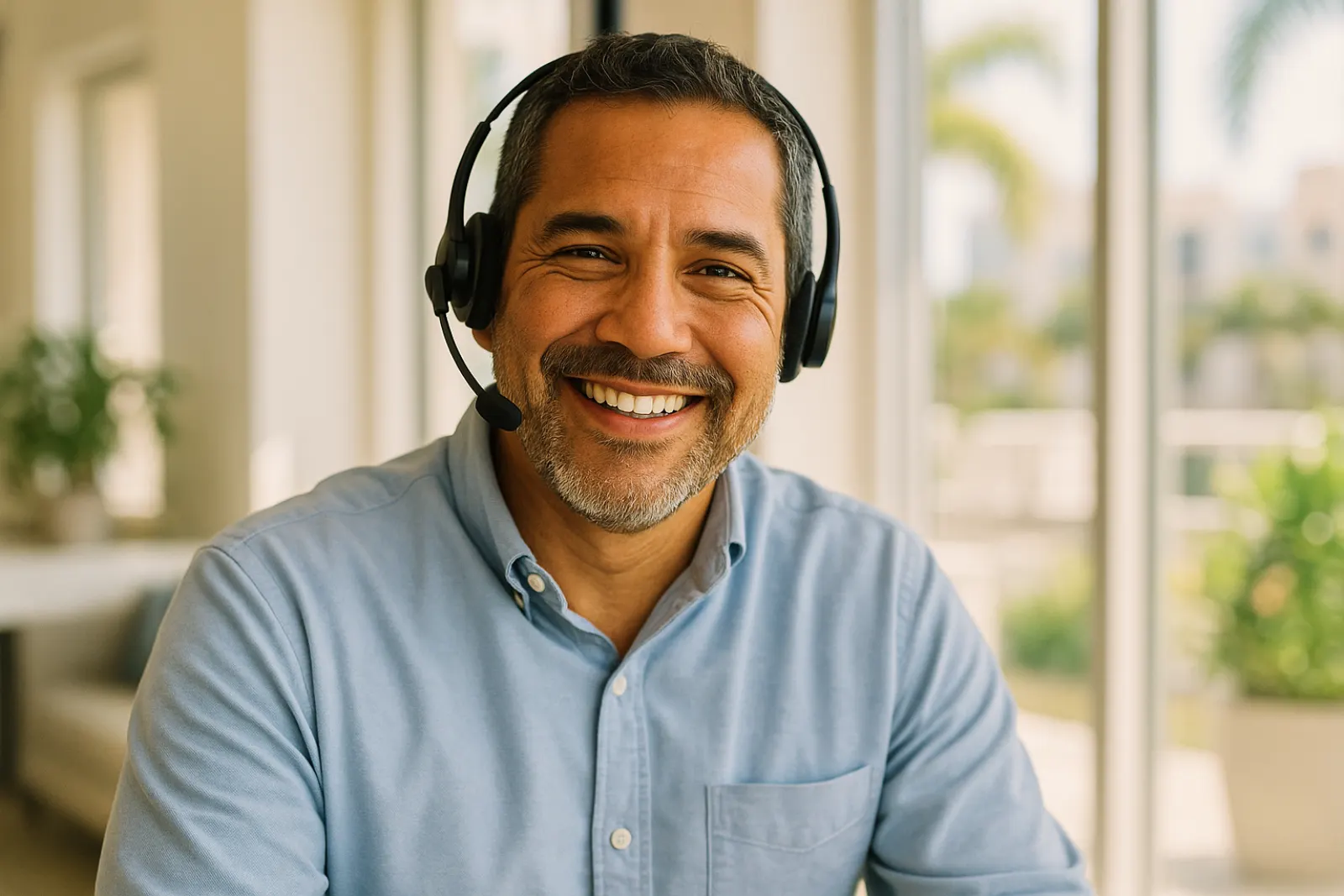Asesor de La Familia Insurance al teléfono